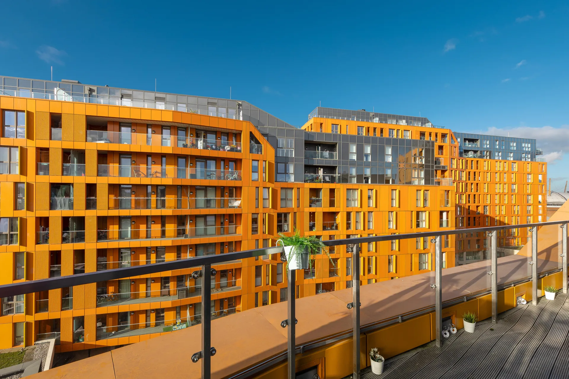 Golden Building Exterior Residential Architecture