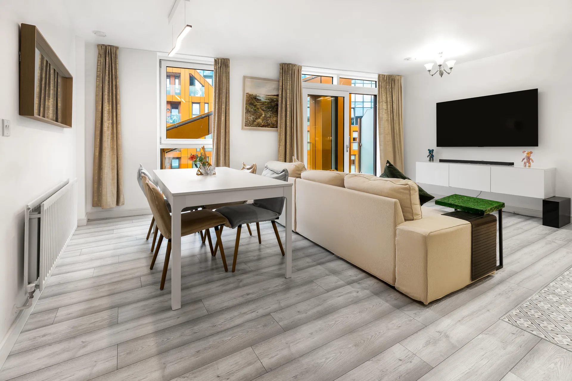 Modern Living Room Accent Wall Interior Design